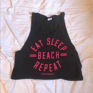 victoria’s secret PINK spring break collection “eat sleep beach repeat” tank top